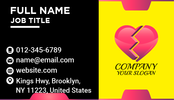 Healing Hearts Dating Business Card