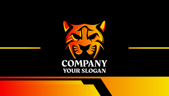 Tarjeta De Visita Con Tigre De Mirada Intensa