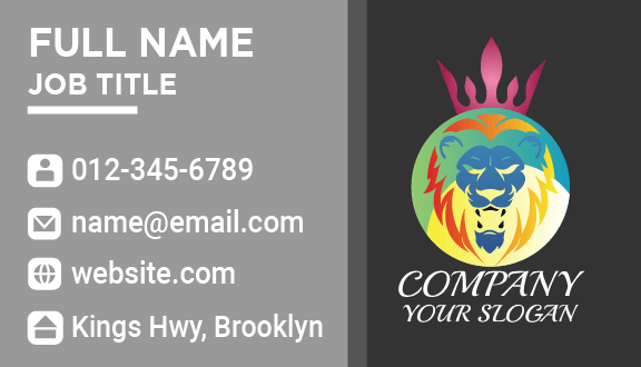 Intricate Crown Lion Business Card