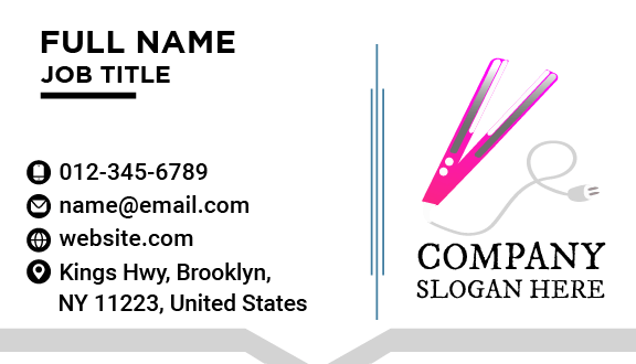 Iron Straightener Salon Business Card