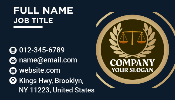 Justice Balance Circle Business Card