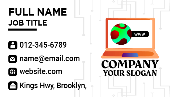 Laptop Globe Business Card