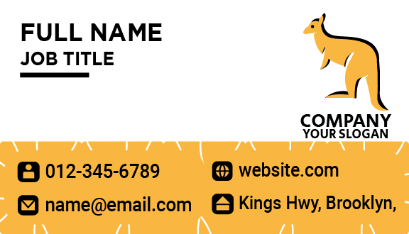 Large Kangaroo Business Card