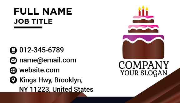 Layered Birthday Cake Business Card