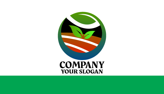 Kartu Nama Pertanian Lingkaran Daun