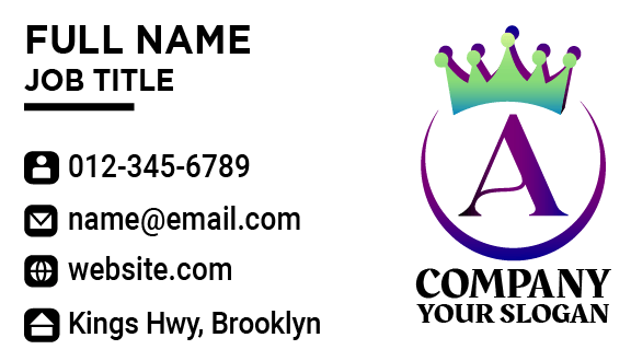 Letter A Crown Business Card