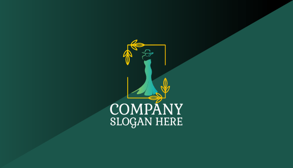 Tarjeta De Presentación De Boutique Con Vestidos En Tonos Claros