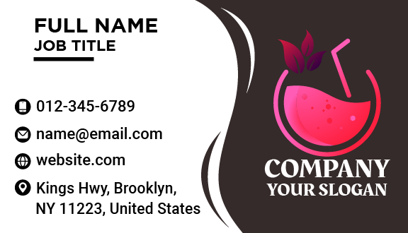 Lively Pink Juice Business Card