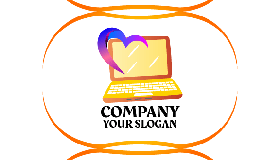 Cartão De Visita De Laptop Com Lindo Coração