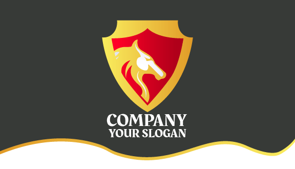 Magnífica Tarjeta De Visita Con Un Caballo Dorado