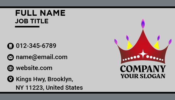 Maroon Crown Business Card