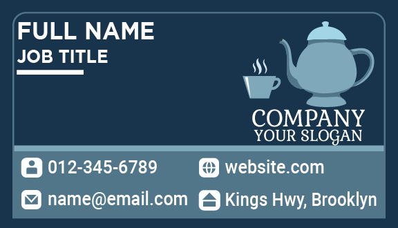 Matte Finished Tea Set Business Card