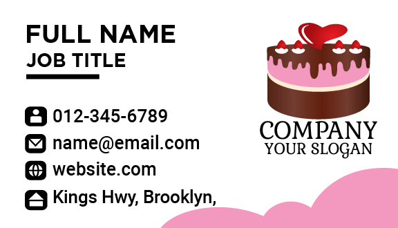 Melting Heart Cake Business Card