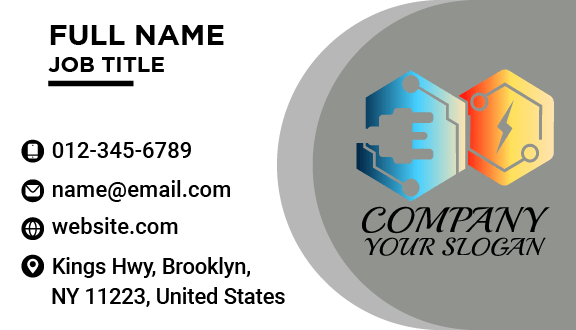 Metallic Electrician Business Card