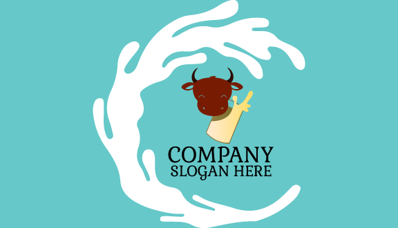 Tarjeta De Presentación De Productos Lácteos Con Vaso De Leche