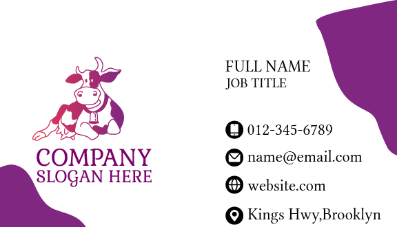 Modern Cow Dairy Business Card