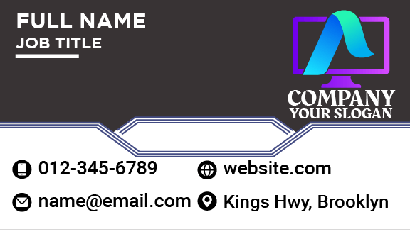 Modern Desktop Computer Business Card