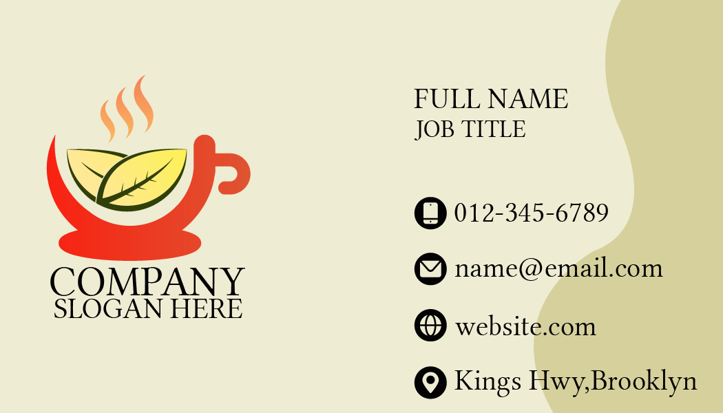 Modern Handle Tea Business Card