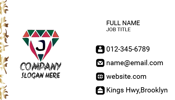 Multi Colored Jewellery Business Card