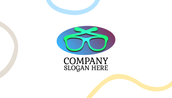 Kartu Nama Kacamata Hijau Neon