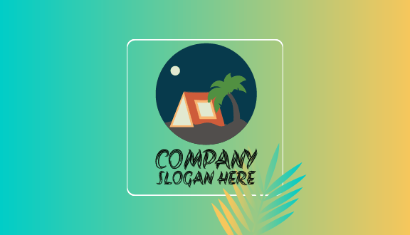 Kartu Nama Musim Panas Dengan Pemandangan Malam