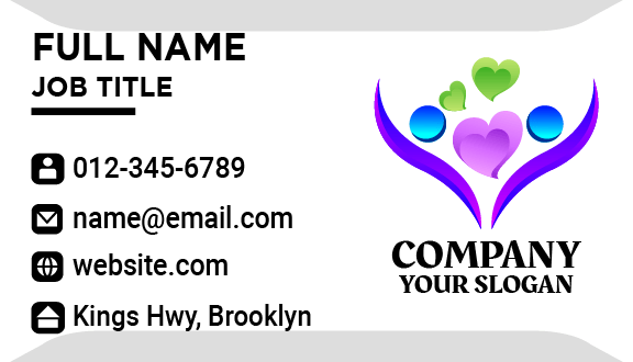 Non Profit Hearts Business Card