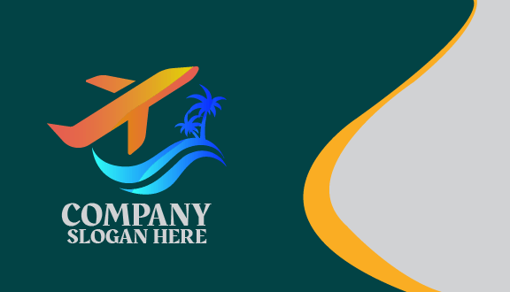 Kartu Nama Perjalanan Pesawat Oranye