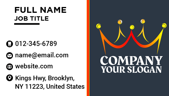 Orange Beads Crown Business Card