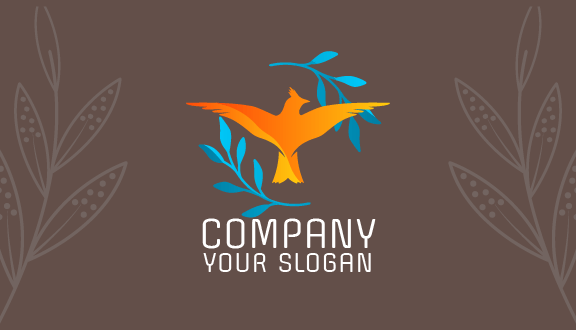 Tarjeta De Presentación Estética Con Forma De Pájaro Naranja