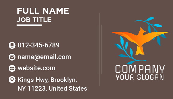 Orange Bird Aesthetic Business Card