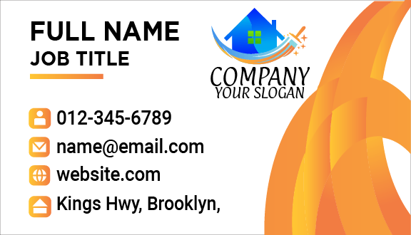 Orange Cleaning Business Card