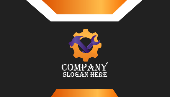 Tarjeta De Presentación Industrial Con Detalles En Naranja