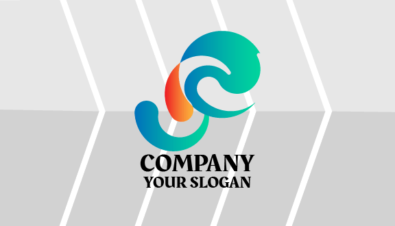 Orange Drop Abstract Business Card