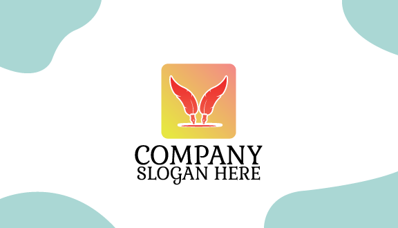 Cartão De Visita Caneta Artista Pena Laranja