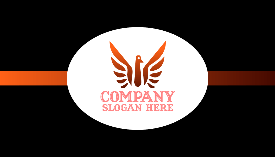 Cartão De Visita Pássaro Voador Laranja