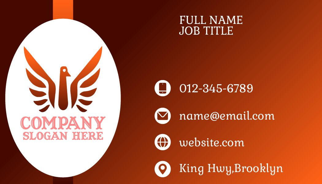 Orange Flying Bird Business Card