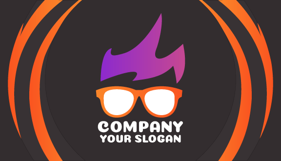 Kartu Nama Kacamata Bingkai Oranye