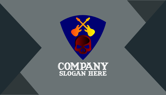 Visitenkarte Einer Orangefarbenen Gitarrenband