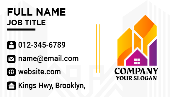 Orange House Builder Business Card