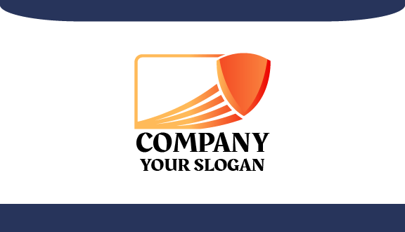 Tarjeta De Presentación De Seguridad Informática Con Capas Naranjas