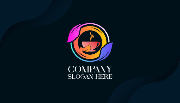 Cartão De Visita Café Folha De Laranja