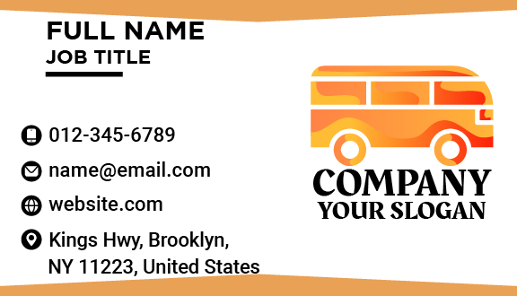 Orange Minibus Business Card