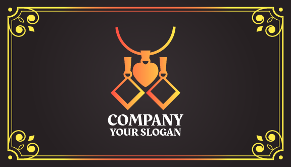 Kartu Nama Perhiasan Kalung Oranye