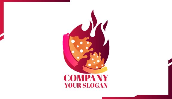 Biglietto Da Visita Pizza Arancione