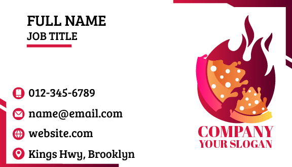 Orange Pizza Business Card