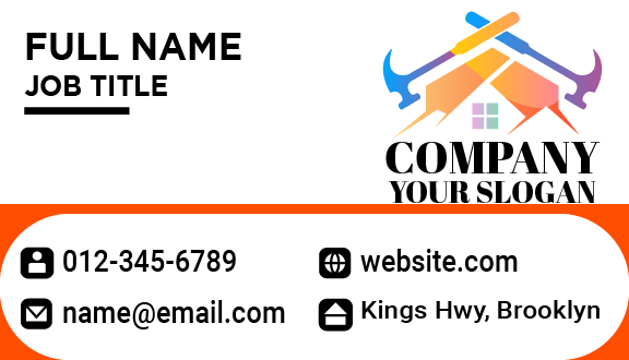 Orange Roof Home Improvement Business Card