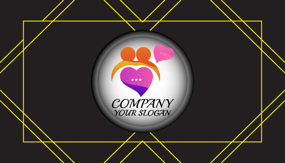 Kartu Nama Kencan Siluet Oranye