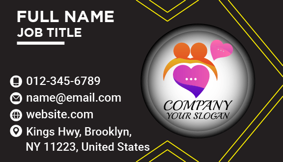 Orange Silhouette Dating Business Card