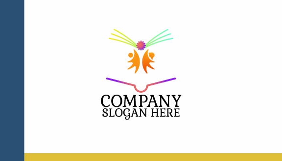 Orange Silhouette Education Business Card