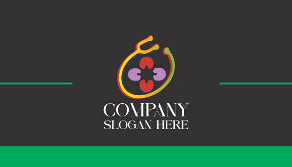 Biglietto Da Visita Medico Stetoscopio Arancione